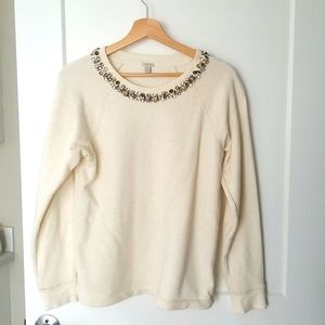 J. crew embellished sweatshirt in original cotton terry!